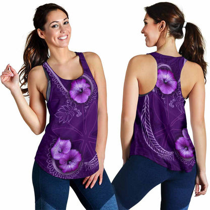 Hawaii Women Racerback Tank - Hibiscus Purple