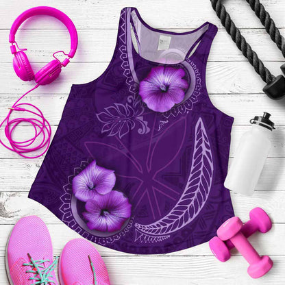 Hawaii Women Racerback Tank - Hibiscus Purple