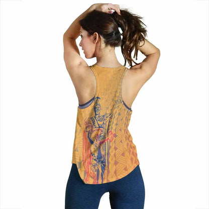 Hawaii Women Racerback Tank - King Of Hawaii With Hawaiian Girls