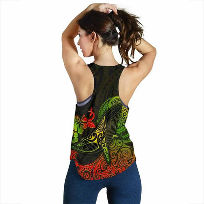Hawaii Women Racerback Tank - Polynesian Humpback Whale