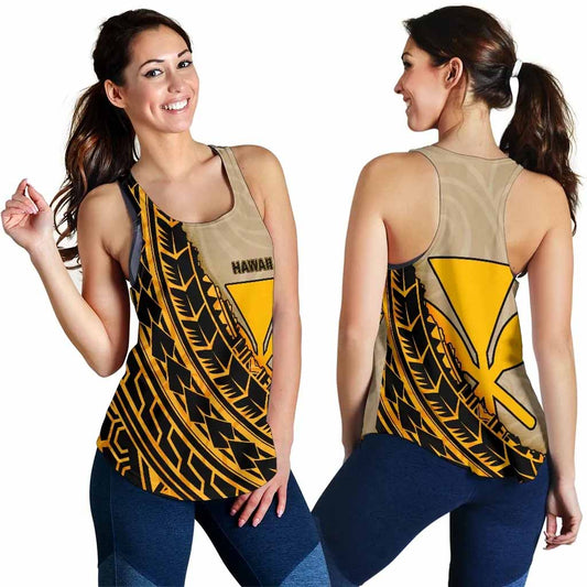 Hawaii Women Racerback Tank Top - Polynesian Wild Style