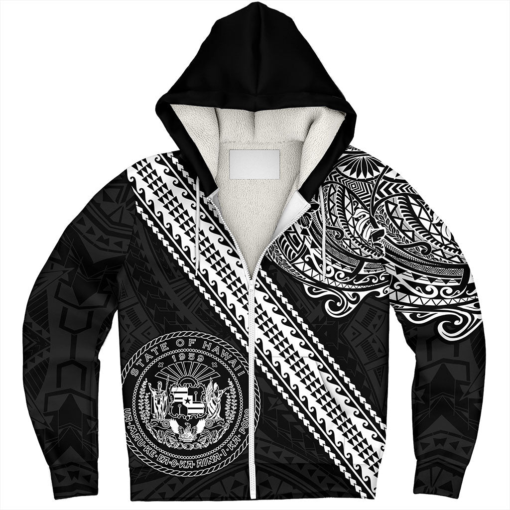 Hawaii Sherpa Hoodie Seal Tribal Polynesian Tattoos