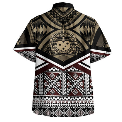 Samoa Combo Dress And Shirt  Masi Dobby Coat Of Arms
