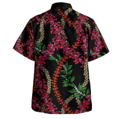Hawaii Combo Off Shoulder Long Dress And Shirt Fabric Lei