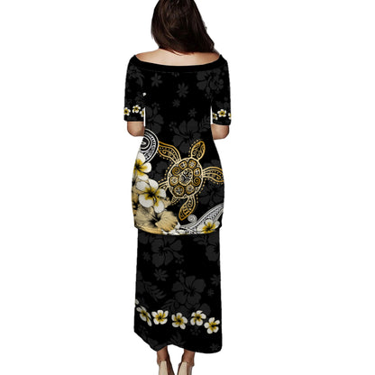 Polynesian Puletasi Turtle Gold Tropical