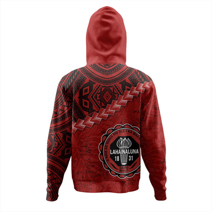 Hawaii Hoodie Lahainaluna High School With Polynesian Tribal