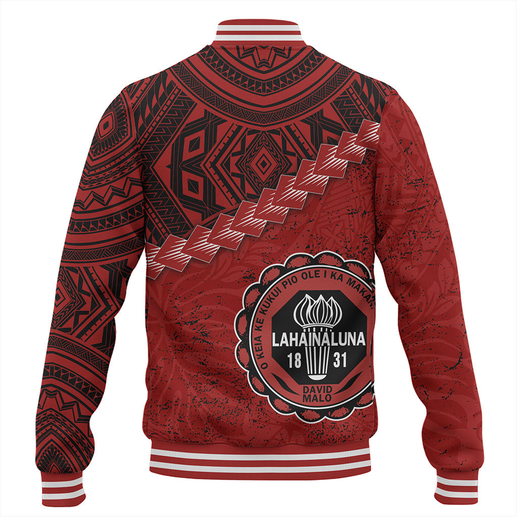 Hawaii Baseball Jacket Lahainaluna High School With Polynesian Tribal
