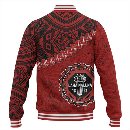 Hawaii Baseball Jacket Lahainaluna High School With Polynesian Tribal