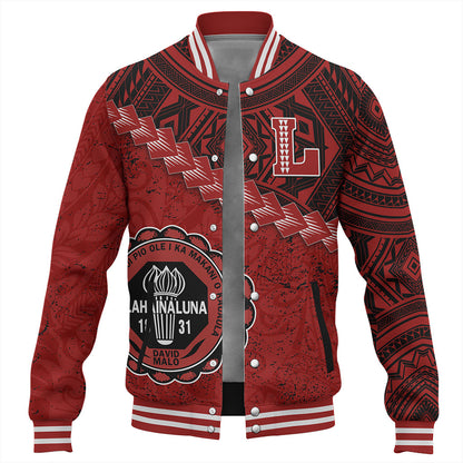 Hawaii Baseball Jacket Lahainaluna High School With Polynesian Tribal