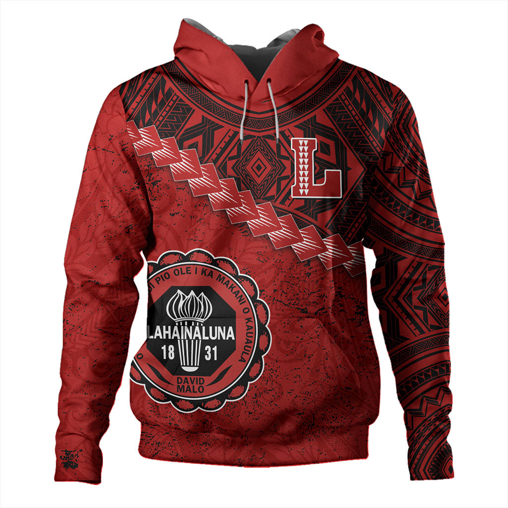 Hawaii Hoodie Lahainaluna High School With Polynesian Tribal