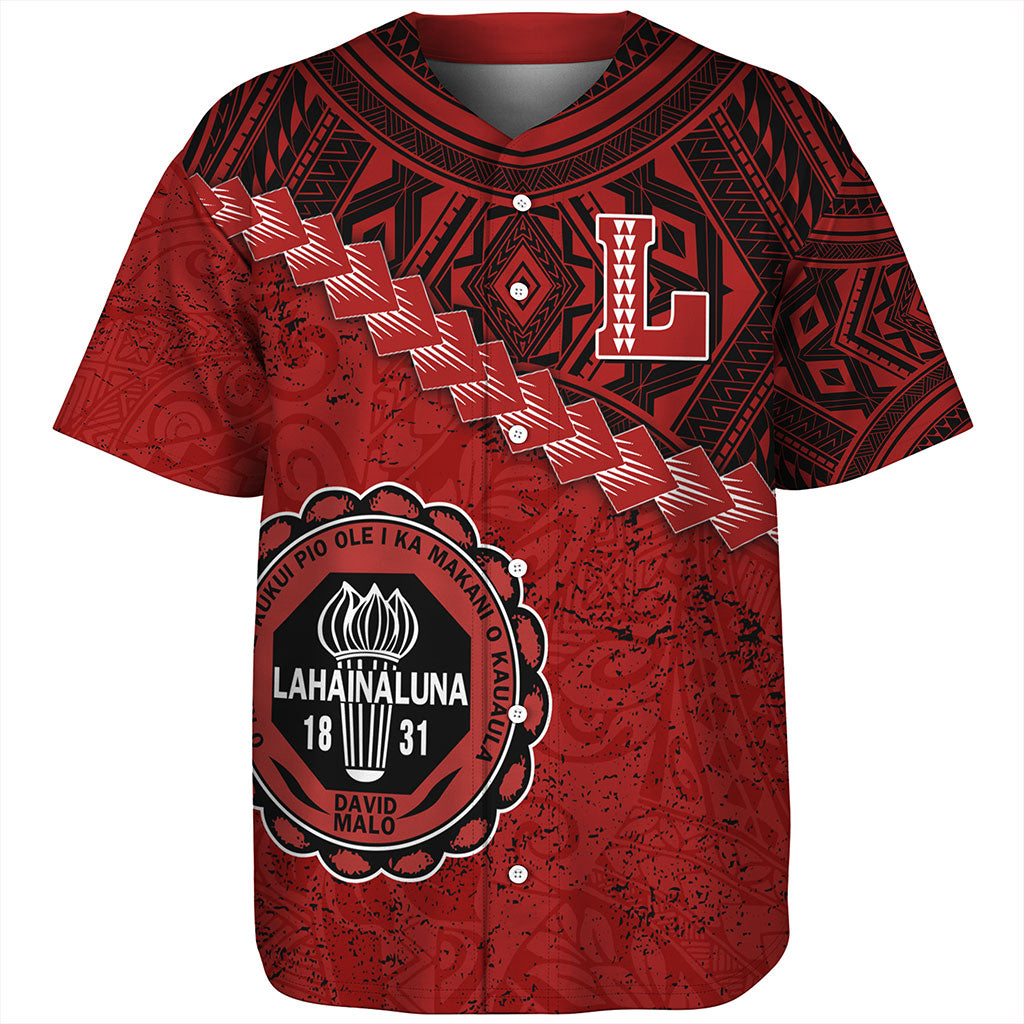 Hawaii Baseball Shirt Lahainaluna High School With Polynesian Tribal