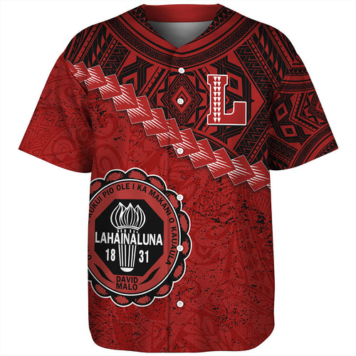 Hawaii Baseball Shirt Lahainaluna High School With Polynesian Tribal