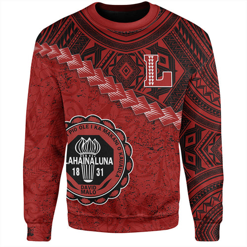 Hawaii Sweatshirt Lahainaluna High School With Polynesian Tribal