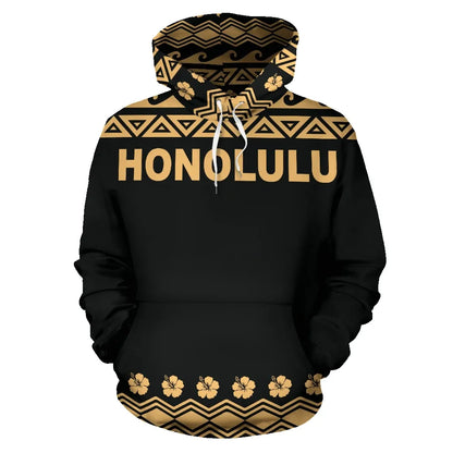 Honolulu All Over Hoodie - Polynesian Design