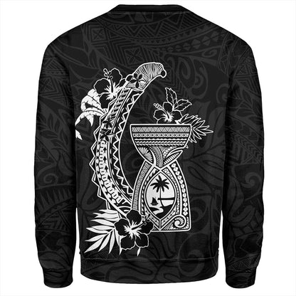 Guam Sweatshirt Hook With Latte Stone Hibiscus Tropical