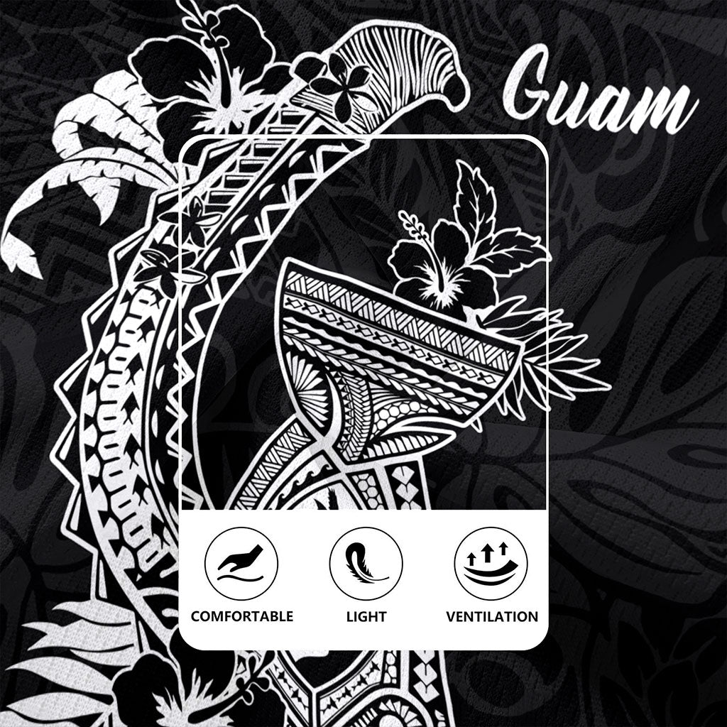 Guam Rugby Jersey Hook With Latte Stone Hibiscus Tropical