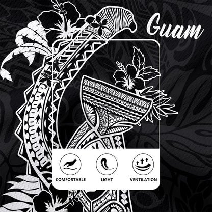 Guam Rugby Jersey Hook With Latte Stone Hibiscus Tropical