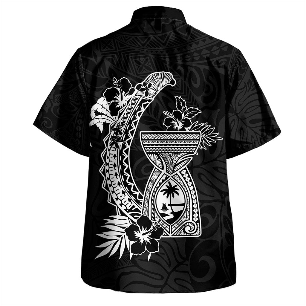Guam Hawaiian Shirt Hook With Latte Stone Hibiscus Tropical Blue