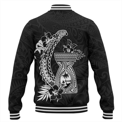 Guam Baseball Jacket Hook With Latte Stone Hibiscus Tropical