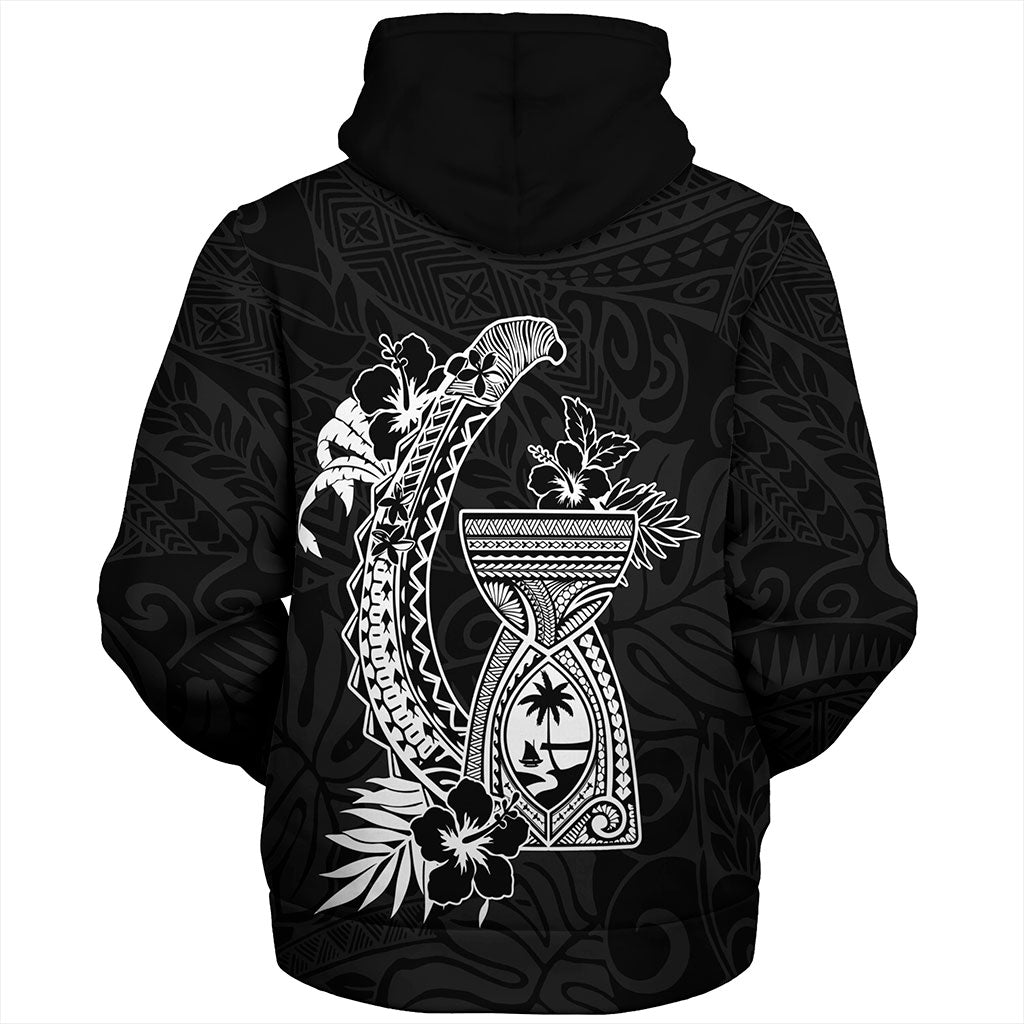 Guam Sherpa Hoodie Hook With Latte Stone Hibiscus Tropical