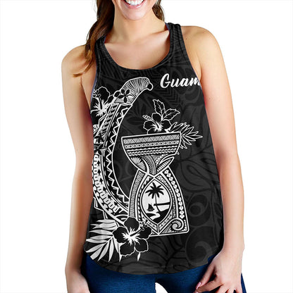 Guam Women Tank Hook With Latte Stone Hibiscus Tropical