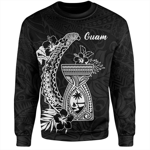 Guam Sweatshirt Hook With Latte Stone Hibiscus Tropical