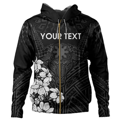 Philippines Filipinos Hoodie Custom Water Buffalo Tattoo With Sampaguita Patterns