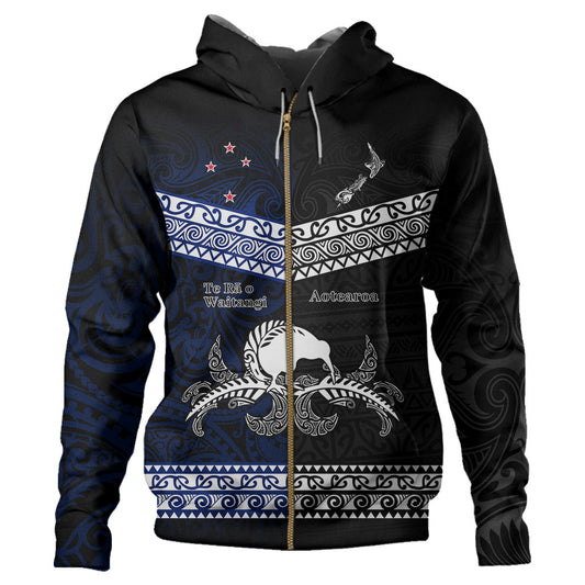 New Zealand Hoodie Te Rā o Waitangi Heritage Style