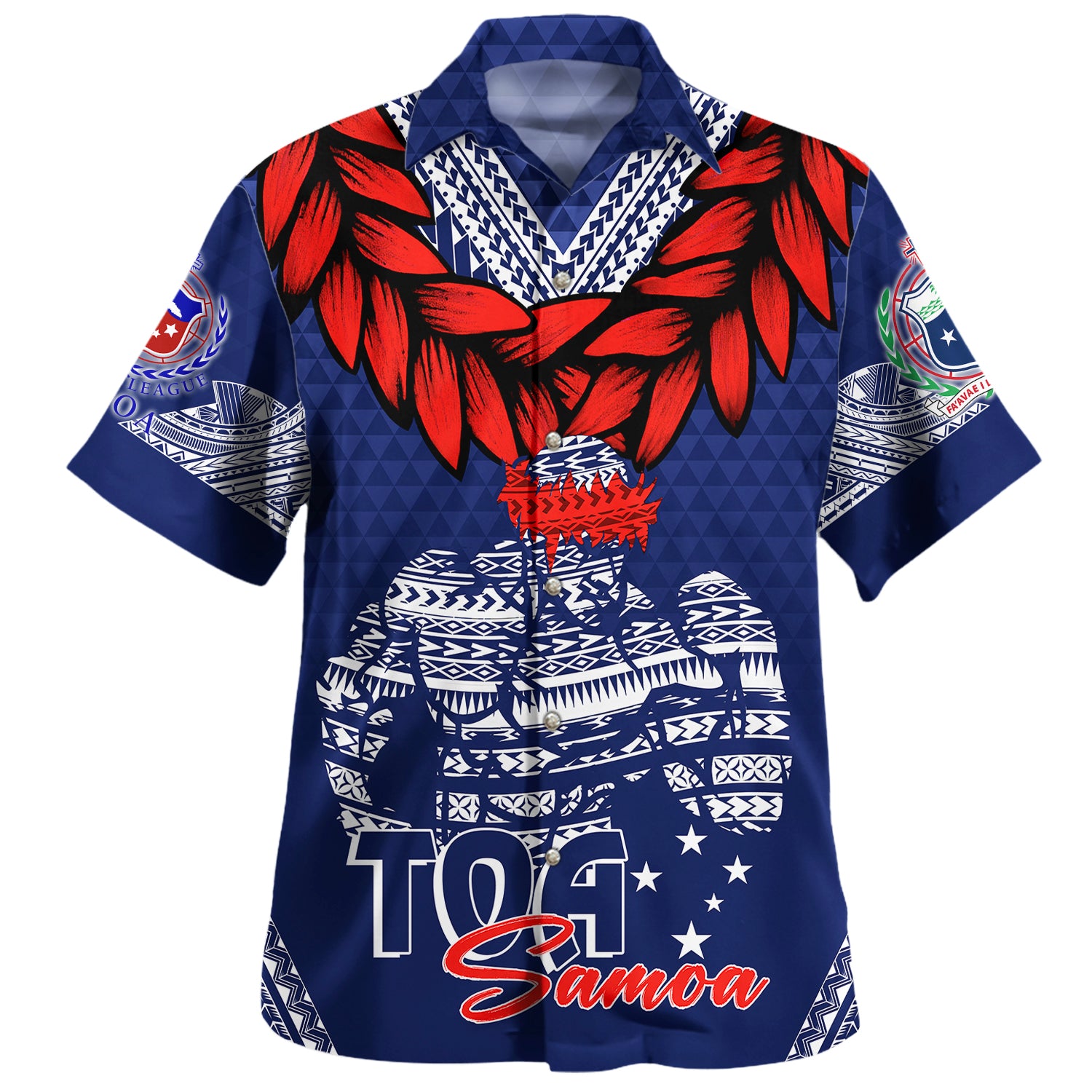 Personalised Toa Samoa Hawaiian Shirt Ulafala Style Samoa Warriors