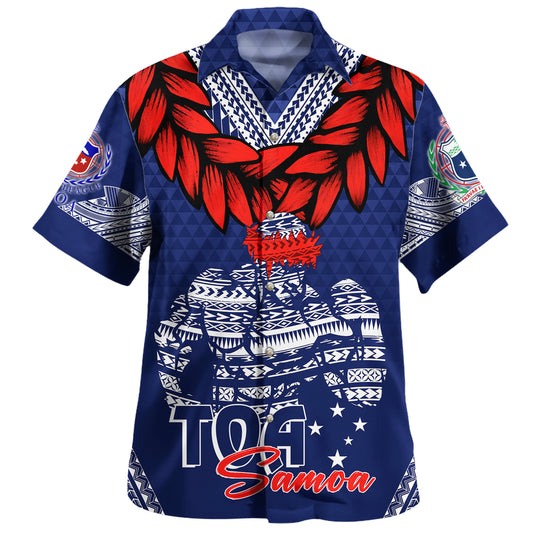 Personalised Toa Samoa Hawaiian Shirt Ulafala Style Samoa Warriors