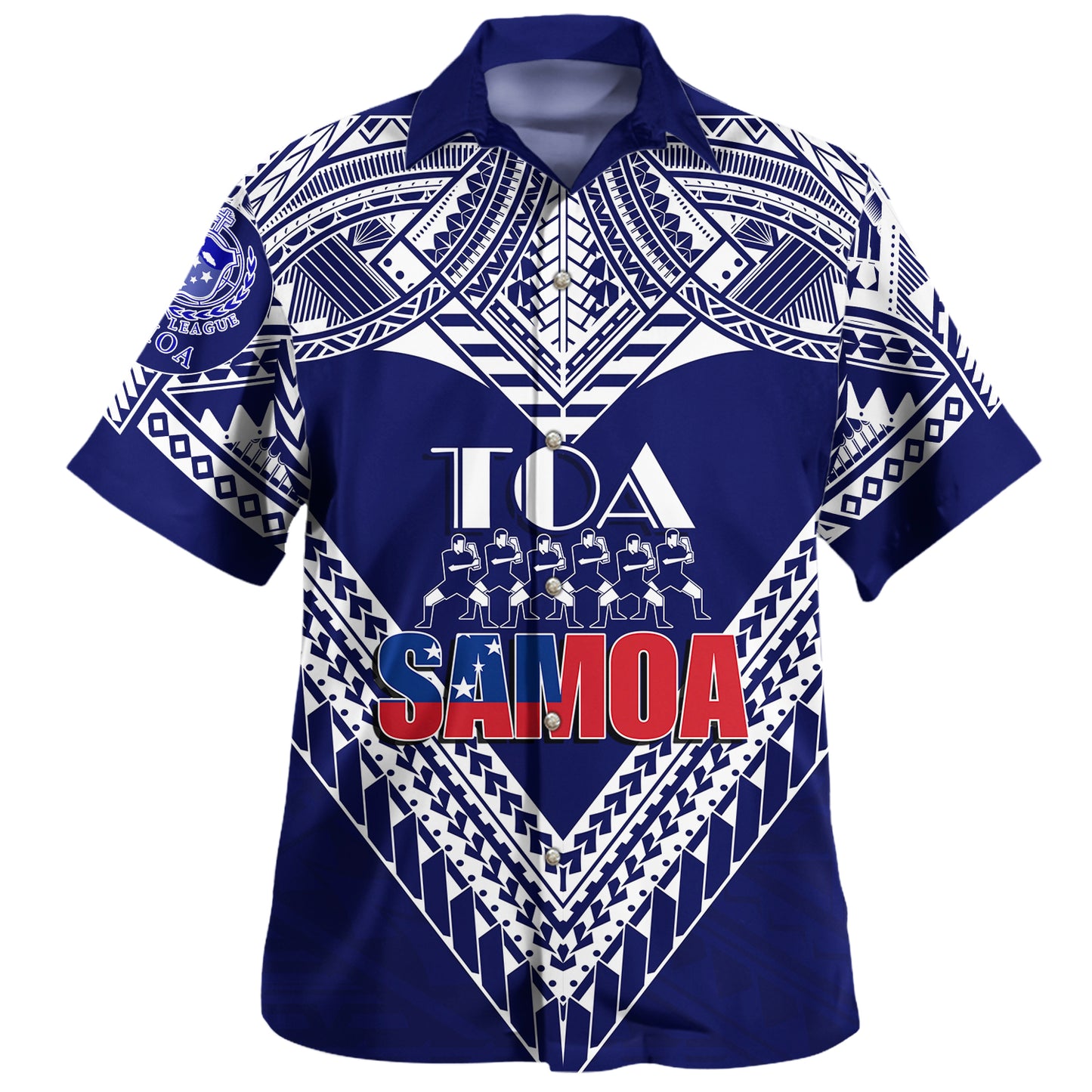 (Customize Personalize) Toa Samoa RLS Warriors Siva Tau Hawaiian Shirt