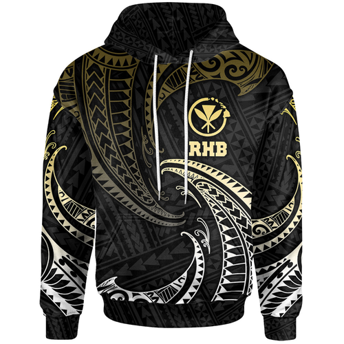 RHB Hawaii Polynesian Hoodie - Gold Tribal Wave