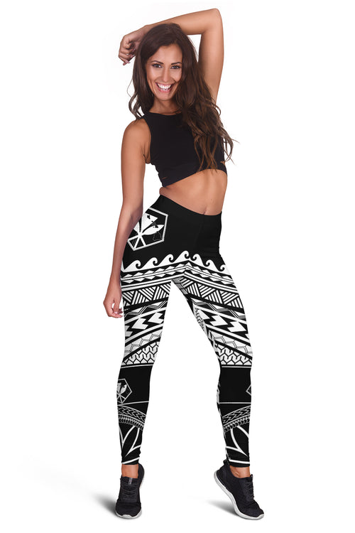 Hawaii Legging - Kanaka Hawaii Polynesian Style Logo Design Legging