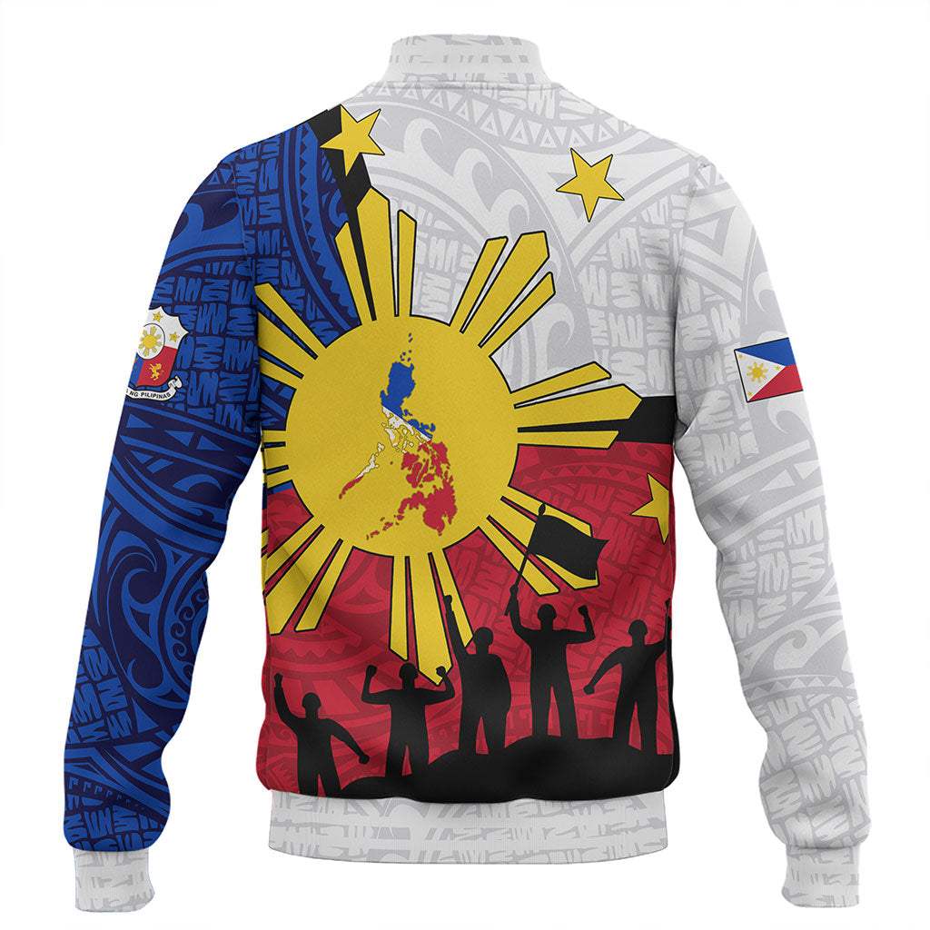 Philippines Filipinos Baseball Jacket Independence Day Polynesian Style