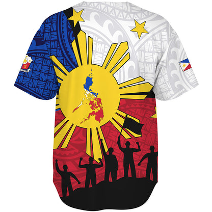 Philippines Filipinos Baseball Shirt Independence Day Polynesian Style