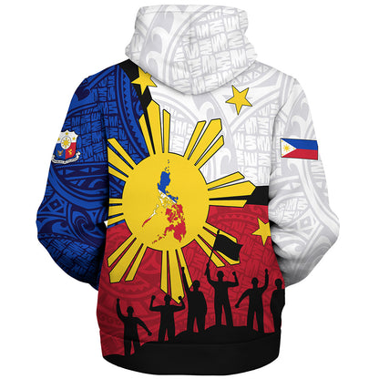 Philippines Filipinos Sherpa Hoodie Independence Day Polynesian Style
