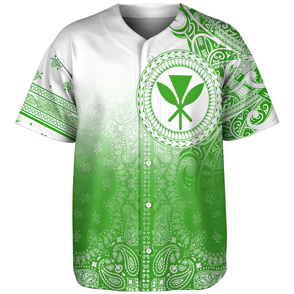 Hawaii Baseball Shirt Custom Kanaka Paisley Style