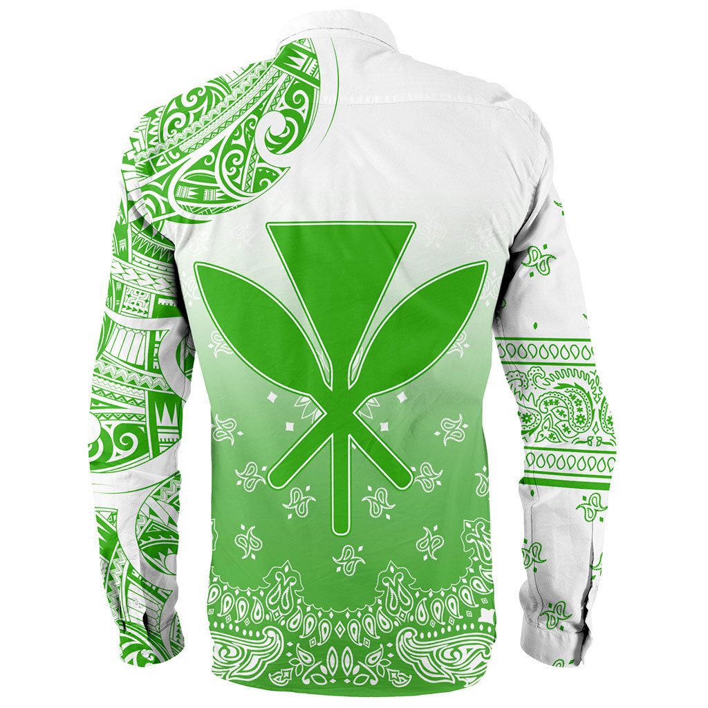 Hawaii Long Sleeve Shirt Custom Kanaka Paisley Style