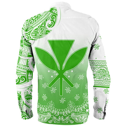 Hawaii Long Sleeve Shirt Custom Kanaka Paisley Style