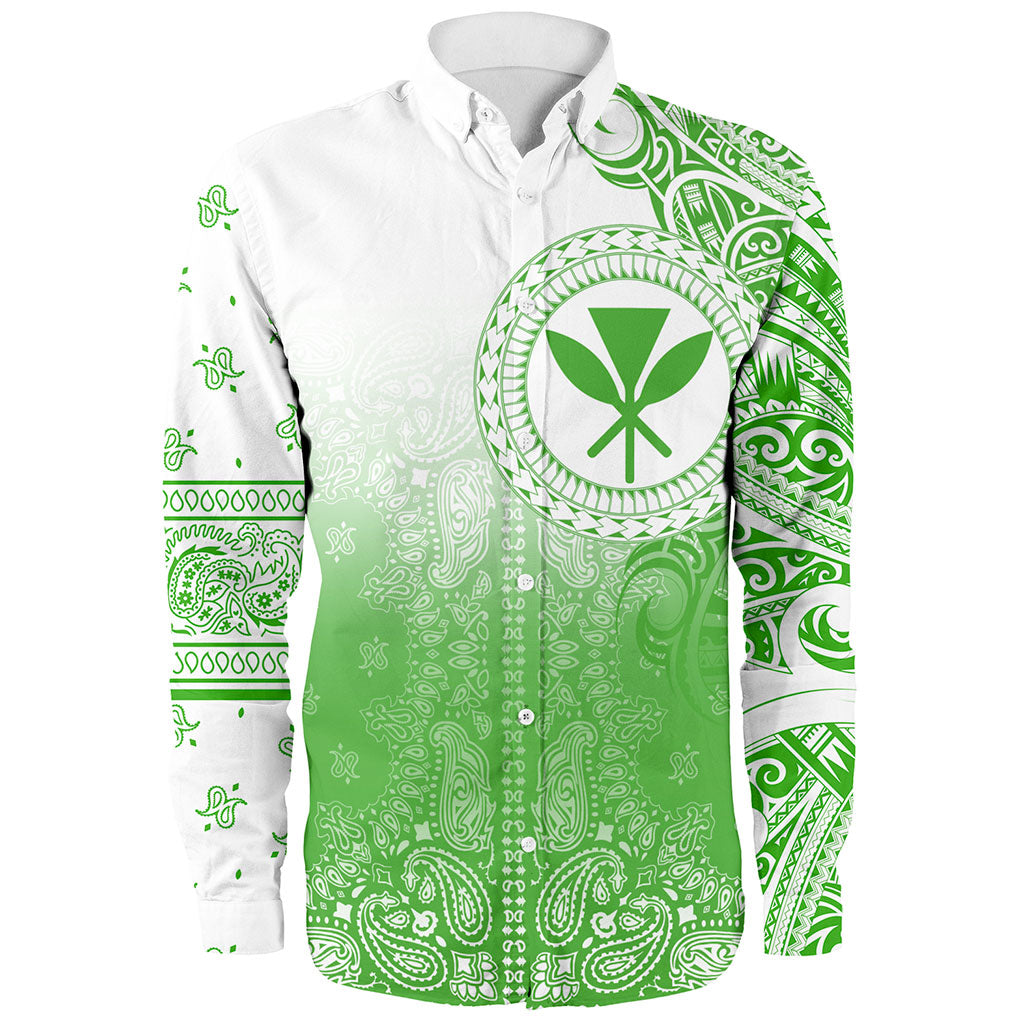 Hawaii Long Sleeve Shirt Custom Kanaka Paisley Style