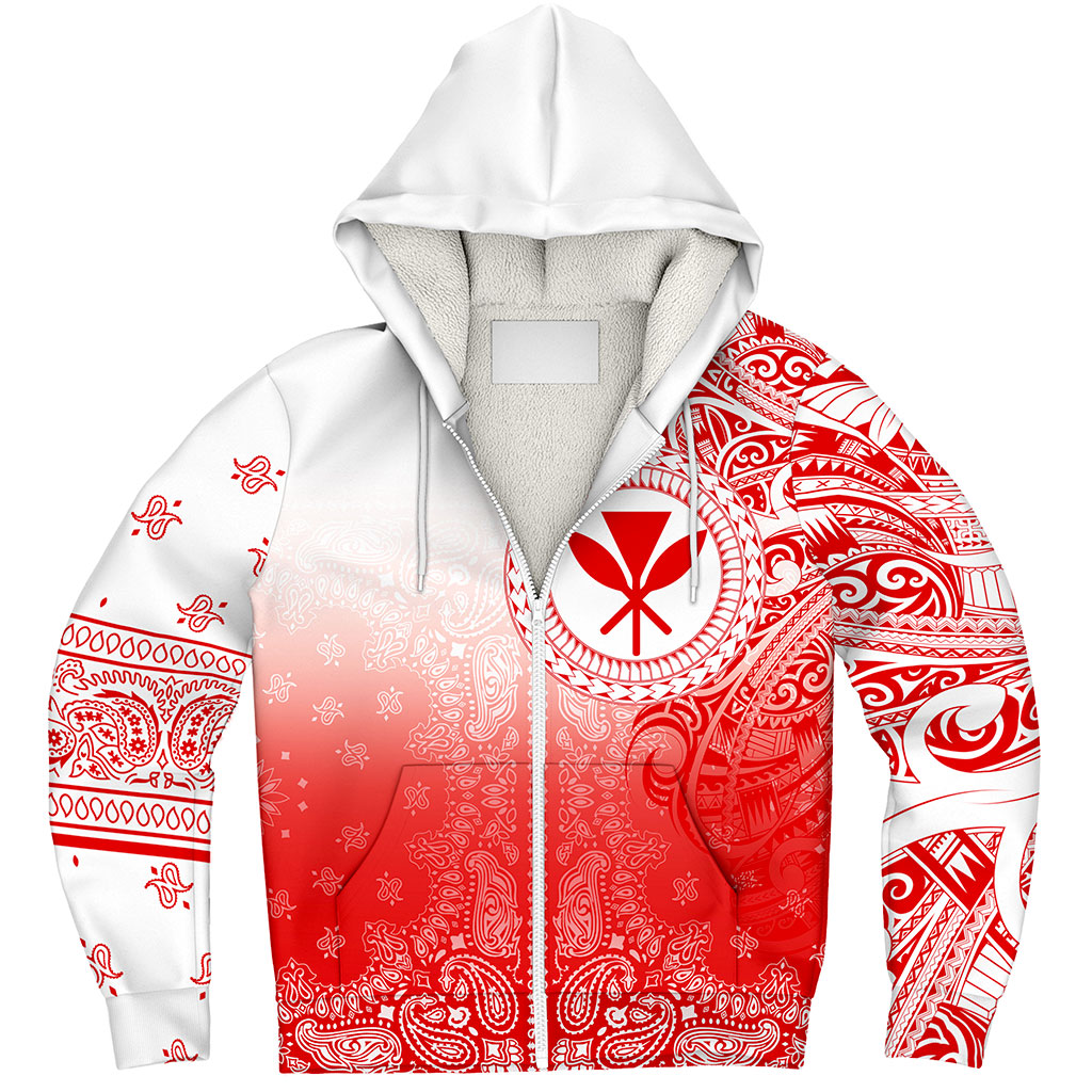 Hawaii Sherpa Hoodie Custom Kanaka Paisley Style