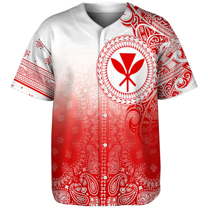 Hawaii Baseball Shirt Custom Kanaka Paisley Style