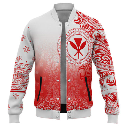 Hawaii Baseball Jacket Custom Kanaka Paisley Style