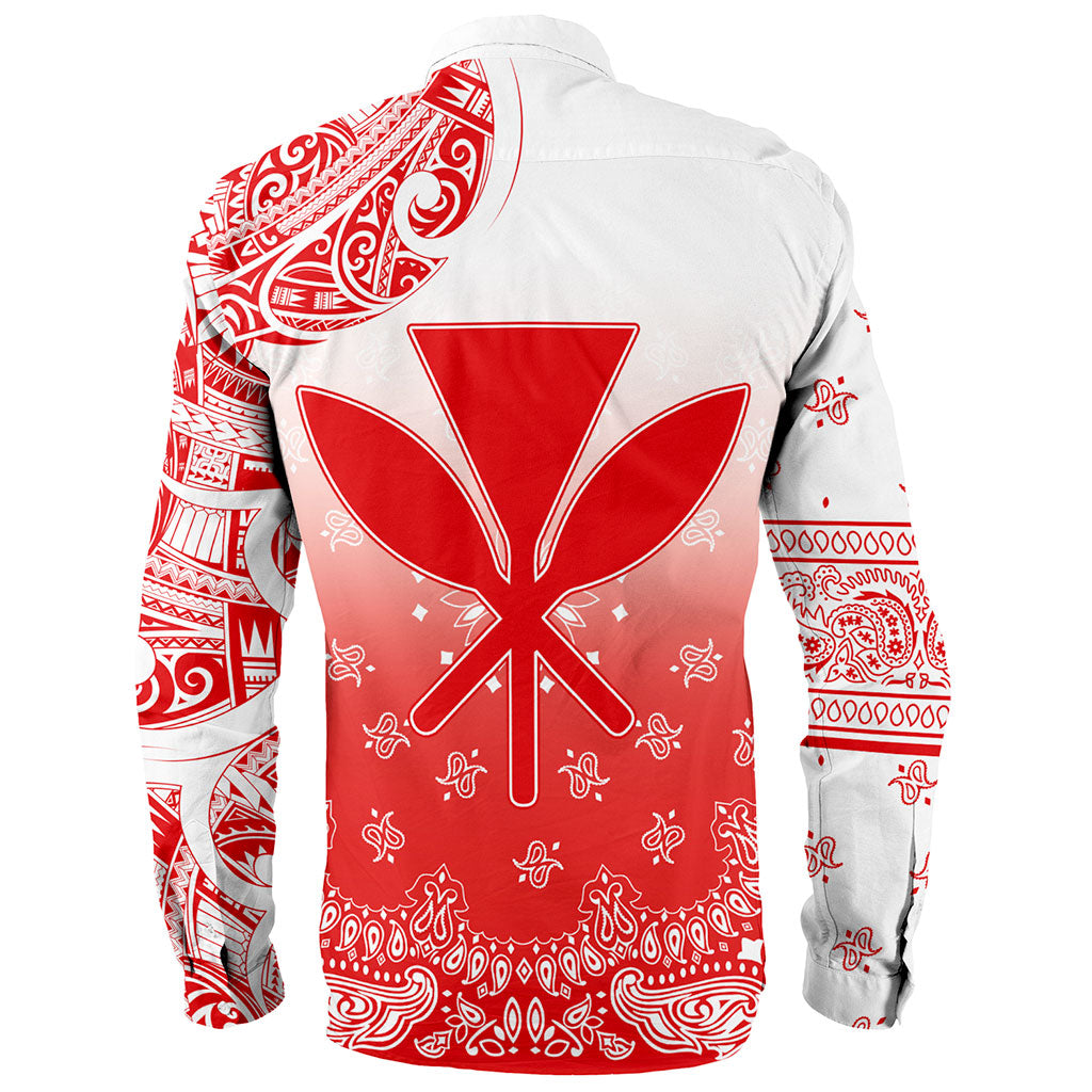 Hawaii Long Sleeve Shirt Custom Kanaka Paisley Style