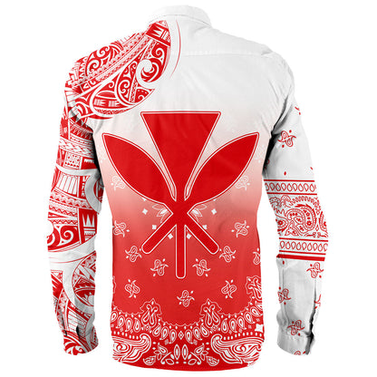 Hawaii Long Sleeve Shirt Custom Kanaka Paisley Style