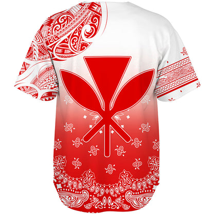 Hawaii Baseball Shirt Custom Kanaka Paisley Style