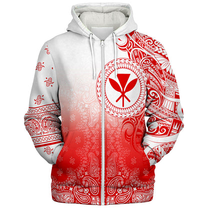 Hawaii Sherpa Hoodie Custom Kanaka Paisley Style