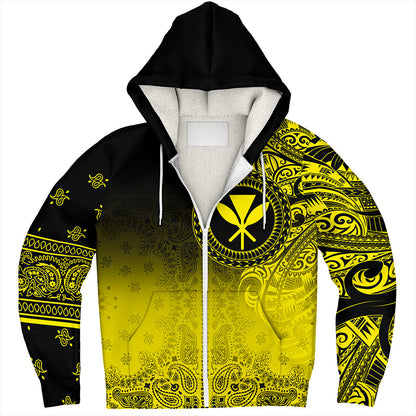 Hawaii Sherpa Hoodie Custom Kanaka Paisley Style