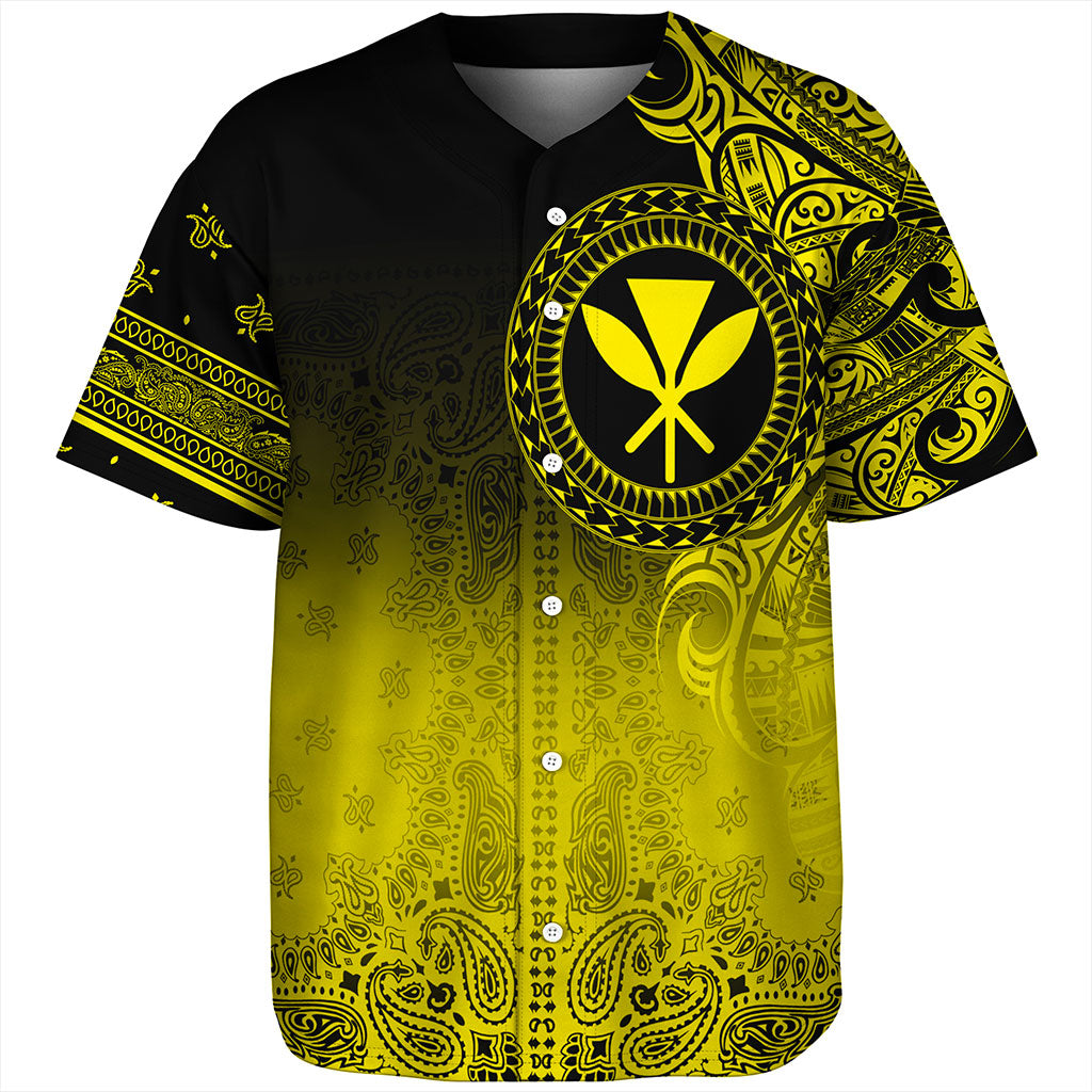 Hawaii Baseball Shirt Custom Kanaka Paisley Style