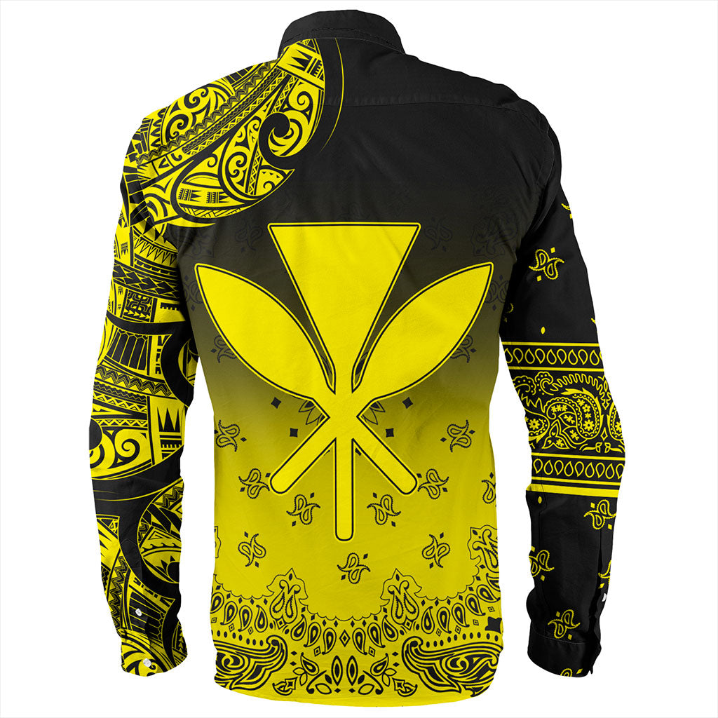 Hawaii Long Sleeve Shirt Custom Kanaka Paisley Style